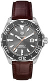  Shop Authentic Tag Heuer Aquaracer Caliber 5 Black Dial Brown Leather Strap Watch for Men - WAY201M.FC6474 - Luxxuri