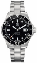  Shop Authentic Tag Heuer Aquaracer Automatic Caliber 5 Black Dial Silver Steel Strap Watch for Men - WAN2110.BA0822 - Luxxuri