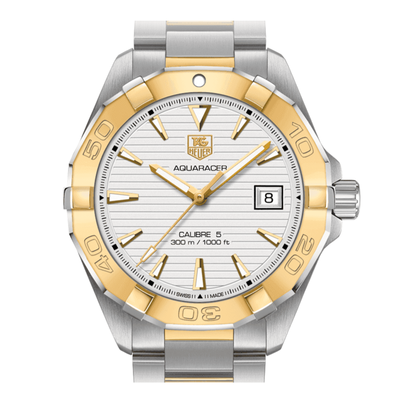  Shop Authentic Tag Heuer Aquaracer Automatic White Dial Two Tone Steel Strap Watch for Men - WAY2151.BD0912 - Luxxuri