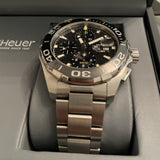  Shop Authentic Tag Heuer Aquaracer Calibre 16 Day-Date Black Dial Silver Steel Strap Watch for Men - CAY211A.BA0927 - Luxxuri