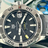  Shop Authentic Tag Heuer Aquaracer Automatic Caliber 5 Black Dial Silver Steel Strap Watch for Men - WBD2110.BA0928 - Luxxuri