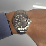  Shop Authentic Tag Heuer Aquaracer Calibre 5 Grey Dial Silver Steel Strap Watch for Men - WBD2113.BA0928 - Luxxuri