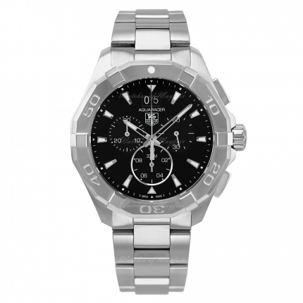  Shop Authentic Tag Heuer Aquaracer Chronograph Black Dial Silver Steel Strap Watch for Men - CAY1110.BA0927 - Luxxuri