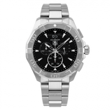  Shop Authentic Tag Heuer Aquaracer Chronograph Black Dial Silver Steel Strap Watch for Men - CAY1110.BA0927 - Luxxuri