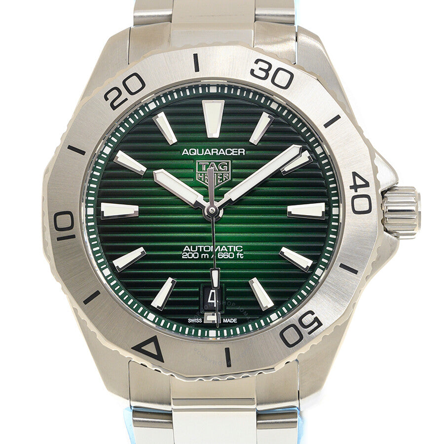  Shop Authentic Tag Heuer Aquaracer Professional 200 Automatic Green Dial Silver Steel Strap Watch for Men - WBP2115.BA0627 - Luxxuri