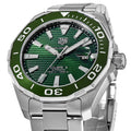  Shop Authentic Tag Heuer Aquaracer Calibre 5 Green Dial Silver Steel Strap Watch for Men - WAY201S.BA0927 - Luxxuri