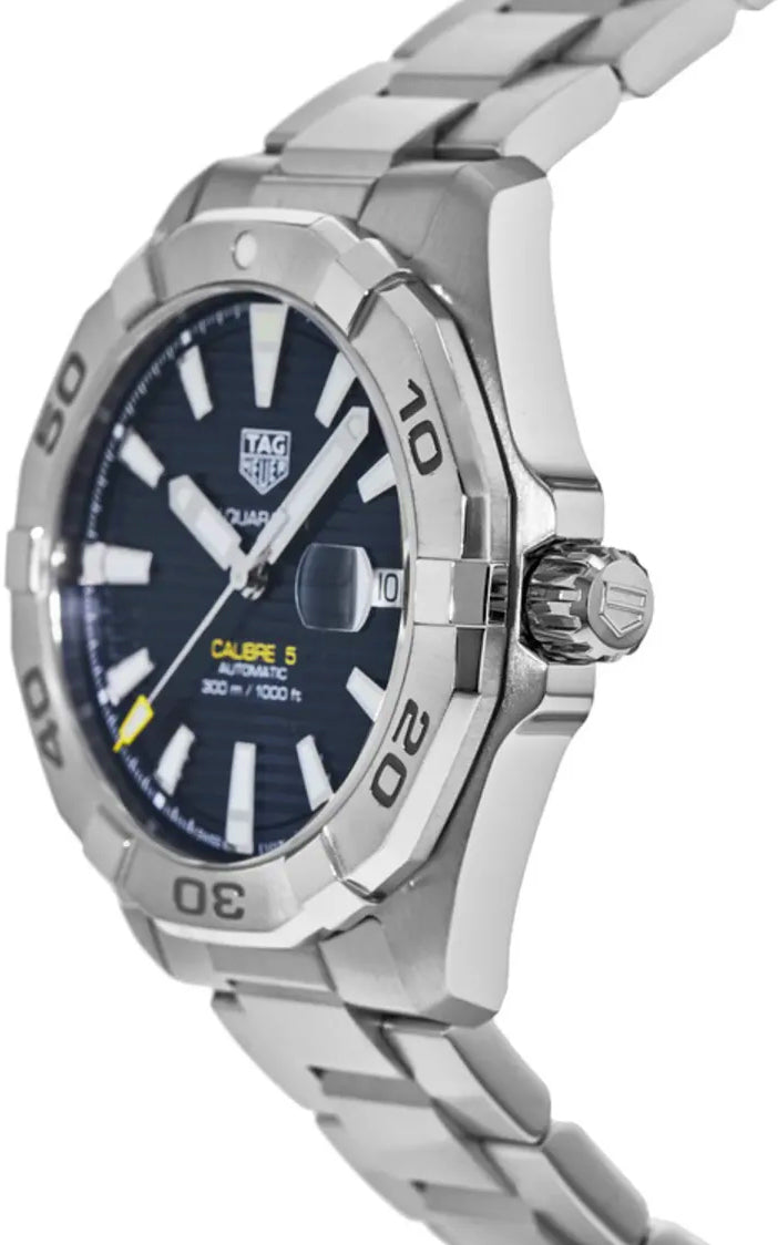  Shop Authentic Tag Heuer Aquaracer Automatic Blue Dial Silver Steel Strap Watch for Men - WBD2112.BA0928 - Luxxuri