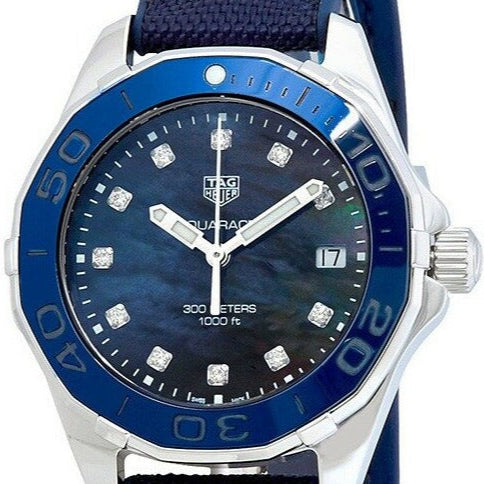  Shop Authentic Tag Heuer Aquaracer Blue Mother of Pearl Dial Watch for Women - WAY131L.FT6091 - Luxxuri