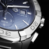  Shop Authentic Tag Heuer Aquaracer Caliber 16 Automatic Chronograph Blue Dial Silver Steel Strap Watch for Men - CAY2112.BA0927 - Luxxuri