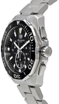  Shop Authentic Tag Heuer Aquaracer Quartz Chronograph Black Dial Silver Steel Strap Watch for Men - CAY111A.BA0927 - Luxxuri