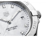  Shop Authentic Tag Heuer Aquaracer Diamonds Mother of Pearl Dial Silver Steel Strap Watch for Women - WBD1414.BA0741 - Luxxuri