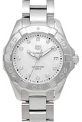  Shop Authentic Tag Heuer Aquaracer Diamonds Mother of Pearl Dial Silver Steel Strap Watch for Women - WBD131B.BA0748 - Luxxuri