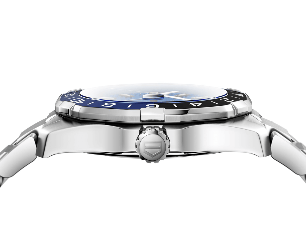  Shop Authentic Tag Heuer Aquaracer GMT Calibre 6 Automatic Blue Dial Silver Steel Strap Watch for Men - WAY201T.BA0927 - Luxxuri