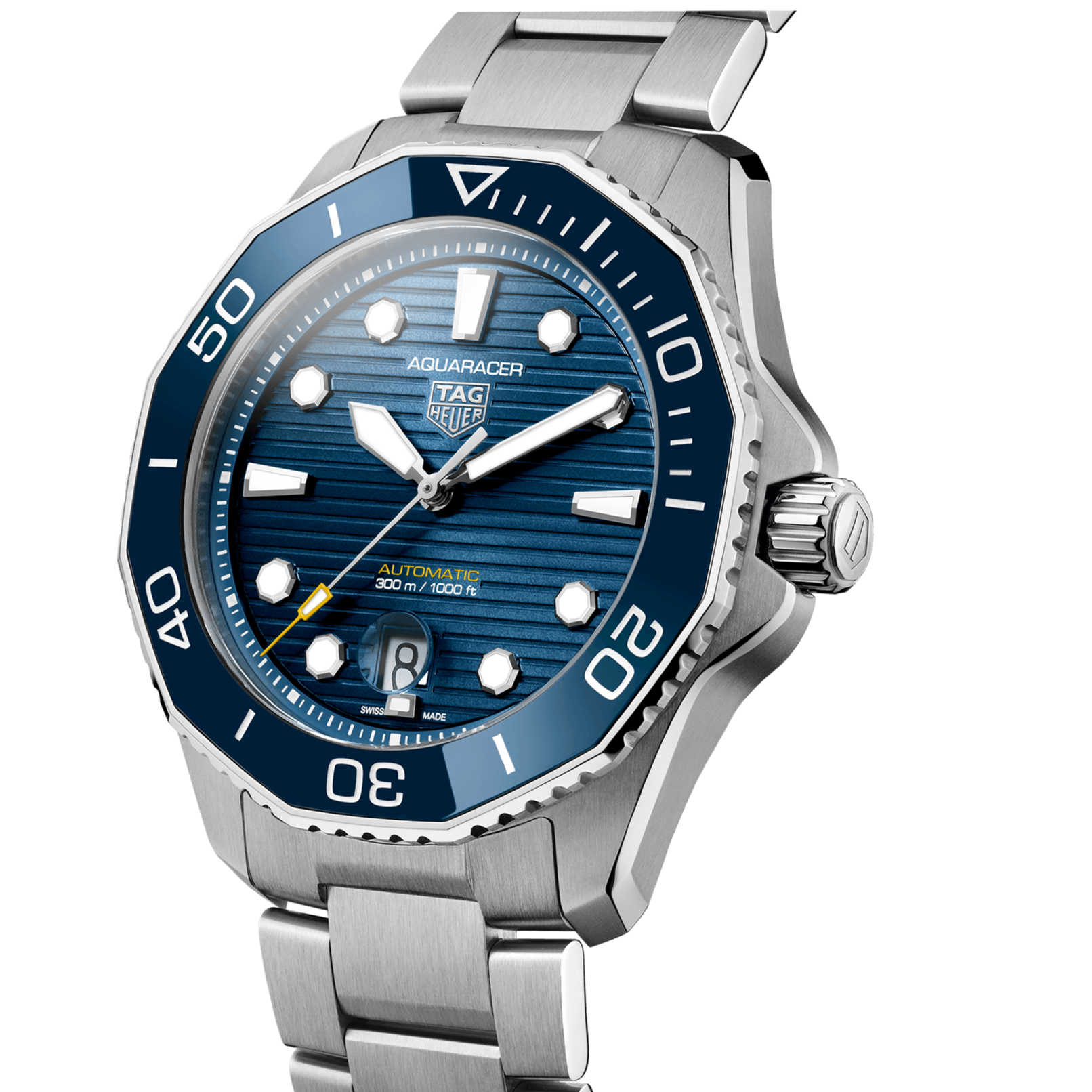  Shop Authentic Tag Heuer Aquaracer Professional 300 Automatic Blue Dial Silver Steel Strap Watch for Men - WBP201B.BA0632 - Luxxuri