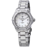  Shop Authentic Tag Heuer Aquaracer Diamonds Mother of Pearl White Dial Silver Steel Strap Watch for Women - WBD131C.BA0748 - Luxxuri