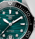  Shop Authentic Tag Heuer Aquaracer Professional 300 Automatic Diamonds Green Dial Green Rubber Strap Watch for Women - WBP231G.FT6226 - Luxxuri