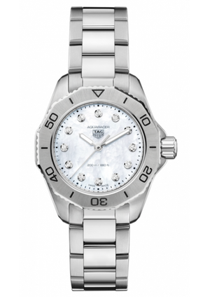 Shop Authentic Tag Heuer Aquaracer Professional 200 Quartz Diamond Mother of Pearl Dial Silver Steel Strap Watch for Women - WBP1416.BA0622 - Luxxuri