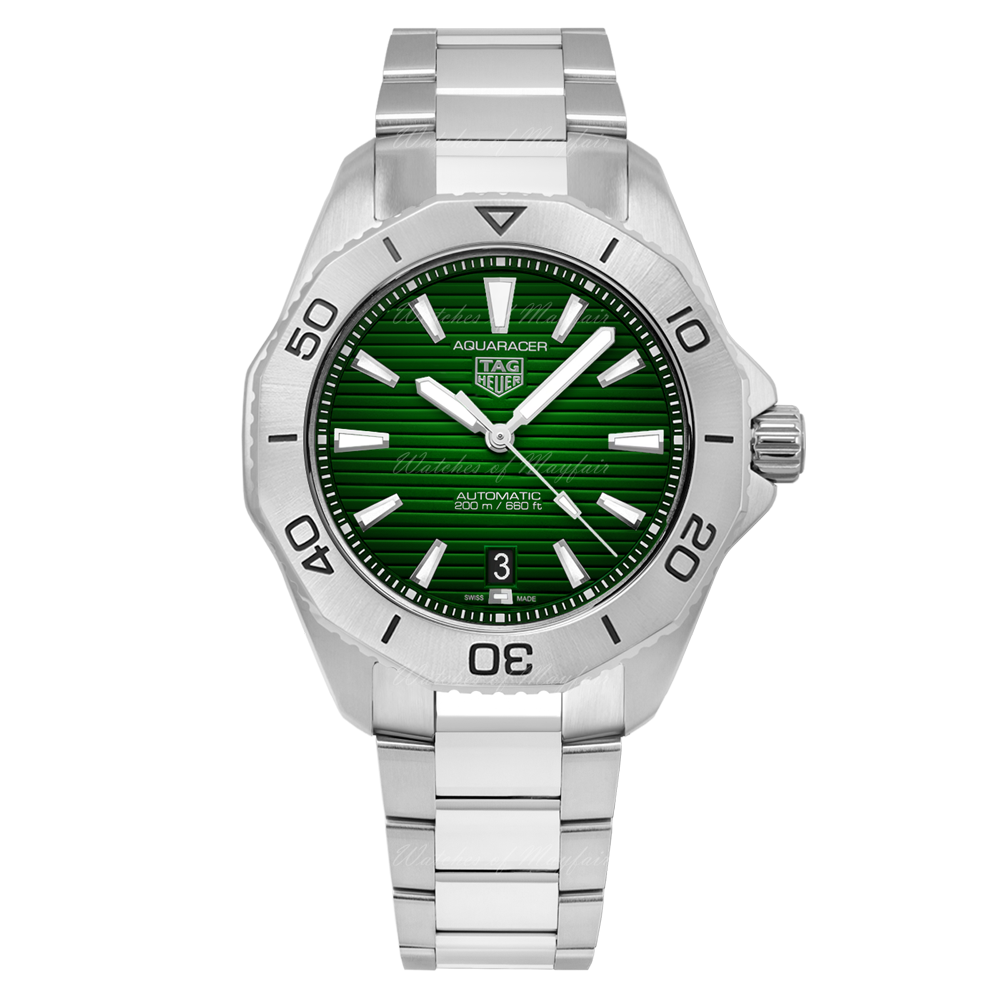  Shop Authentic Tag Heuer Aquaracer Professional 200 Automatic Green Dial Silver Steel Strap Watch for Men - WBP2115.BA0627 - Luxxuri
