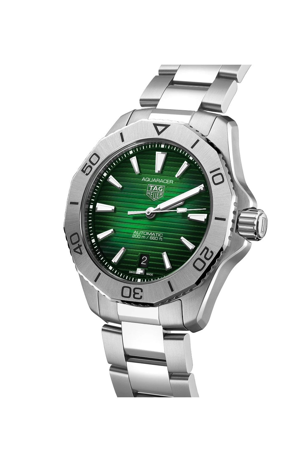  Shop Authentic Tag Heuer Aquaracer Professional 200 Automatic Green Dial Silver Steel Strap Watch for Men - WBP2115.BA0627 - Luxxuri