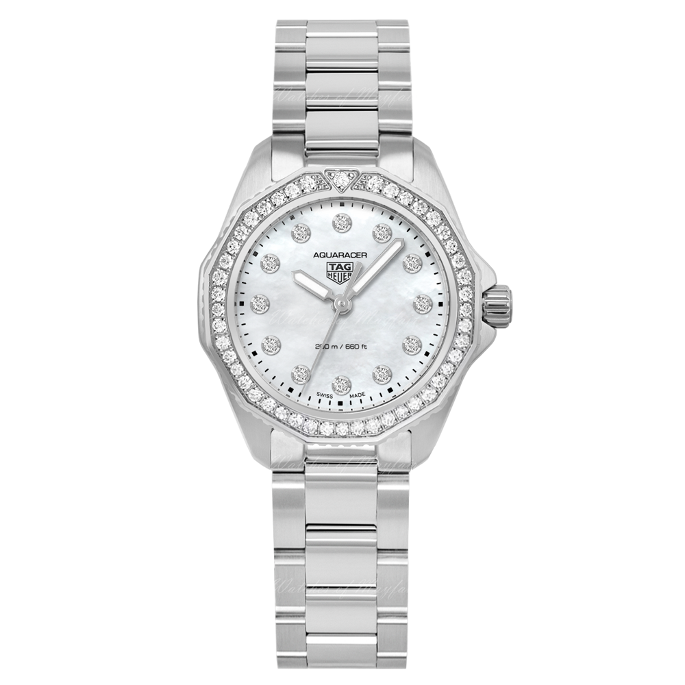 Tag Heuer Aquaracer Professional 200 Quartz Diamond Mother of Pearl Dial Silver Steel Strap Watch for Women - WBP1417.BA0622