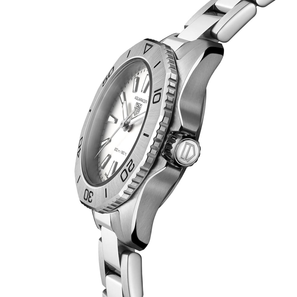  Shop Authentic Tag Heuer Aquaracer Professional 200 Quartz White Dial Silver Steel Strap Watch for Women - WBP1411.BA0622 - Luxxuri