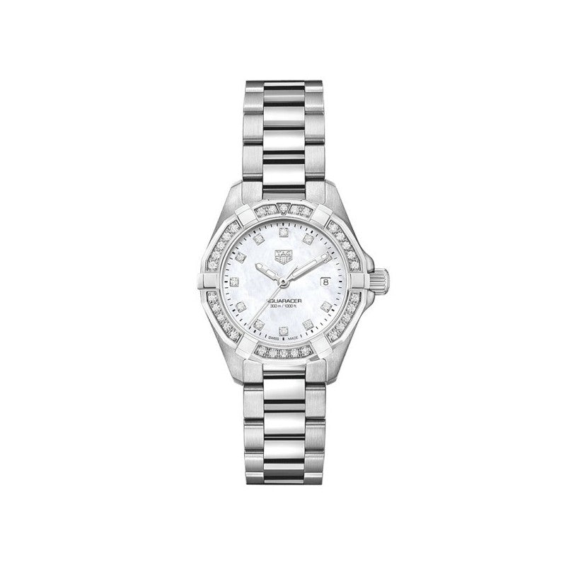  Shop Authentic Tag Heuer Aquaracer Professional 200 Quartz Diamond Mother of Pearl Dial Silver Steel Strap Watch for Women - WBP1417.BA0622 - Luxxuri