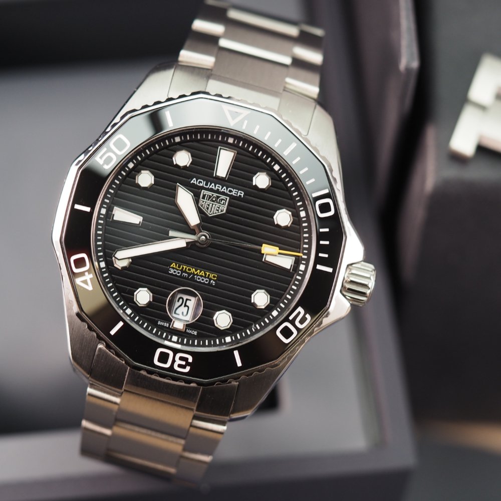 Shop Authentic Tag Heuer Aquaracer Professional 300 Automatic Black Dial Silver Steel Strap Watch for Men - WBP201A.BA0632 - Luxxuri