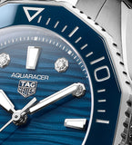  Shop Authentic Tag Heuer Aquaracer Professional 300 Automatic Diamonds Blue Dial Silver Steel Strap Watch for Women - WBP231B.BA0618 - Luxxuri