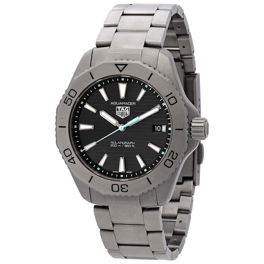  Shop Authentic Tag Heuer Aquaracer Professional 200 Solargraph Quartz Black Dial Silver Steel Strap Watch for Men - WBP1180.BF0000 - Luxxuri
