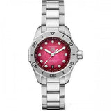  Shop Authentic Tag Heuer Aquaracer Professional 200 Automatic Diamond Ruby Red Dial Silver Steel Strap Watch for Women - WBP2414.BA0622 - Luxxuri