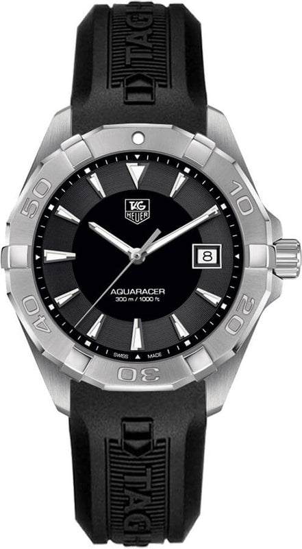  Shop Authentic Tag Heuer Aquaracer Quartz Black Dial Black Rubber Strap Watch for Men - WAY1110.FT8021 - Luxxuri