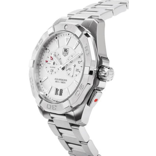 Tag Heuer Aquaracer Chronograph White Dial Silver Steel Strap Watch for Men - WAY111Y.BA0928