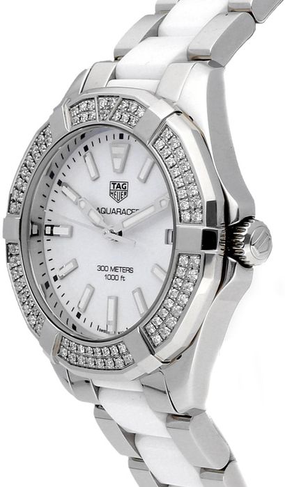  Shop Authentic Tag Heuer Aquaracer Diamonds White Dial Two Tone Steel Strap Watch for Women - WAY131F.BA0914 - Luxxuri