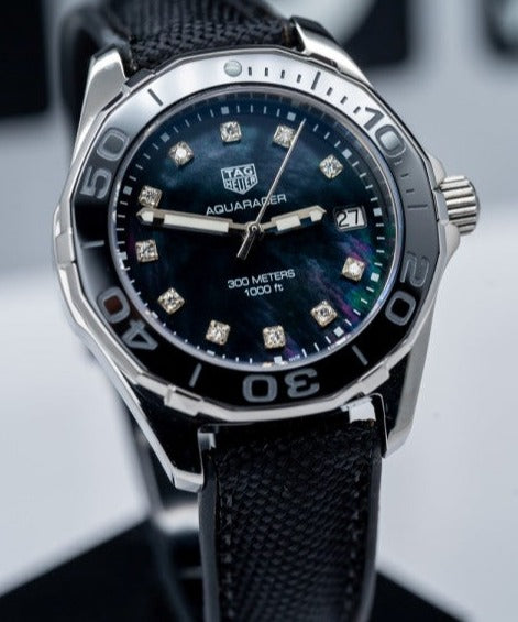  Shop Authentic Tag Heuer Aquaracer Black Mother of Pearl Dial Watch for Women - WAY131M.FT6092 - Luxxuri