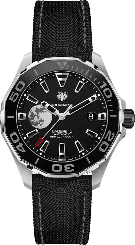  Shop Authentic Tag Heuer Aquaracer Calibre 5 Moon Black Dial Black Nylon Strap Watch for Men - WAY201J.FC6370 - Luxxuri