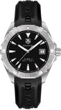  Shop Authentic Tag Heuer Aquaracer Automatic Caliber 5 Black Dial Black Rubber Strap Watch for Men - WAY2110.FT8021 - Luxxuri