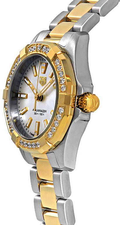  Shop Authentic Tag Heuer Aquaracer Diamonds Mother of Pearl Dial Two Tone Steel Strap Watch for Women - WBD1421.BB0321 - Luxxuri