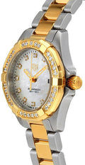 Tag Heuer Aquaracer Quartz Diamonds Mother of Pearl Dial Two Tone Steel Strap Watch for Women - WBD1423.BB0321