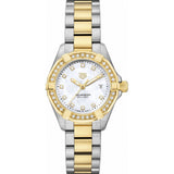  Shop Authentic Tag Heuer Aquaracer Quartz Diamonds Mother of Pearl Dial Two Tone Steel Strap Watch for Women - WBD1423.BB0321 - Luxxuri