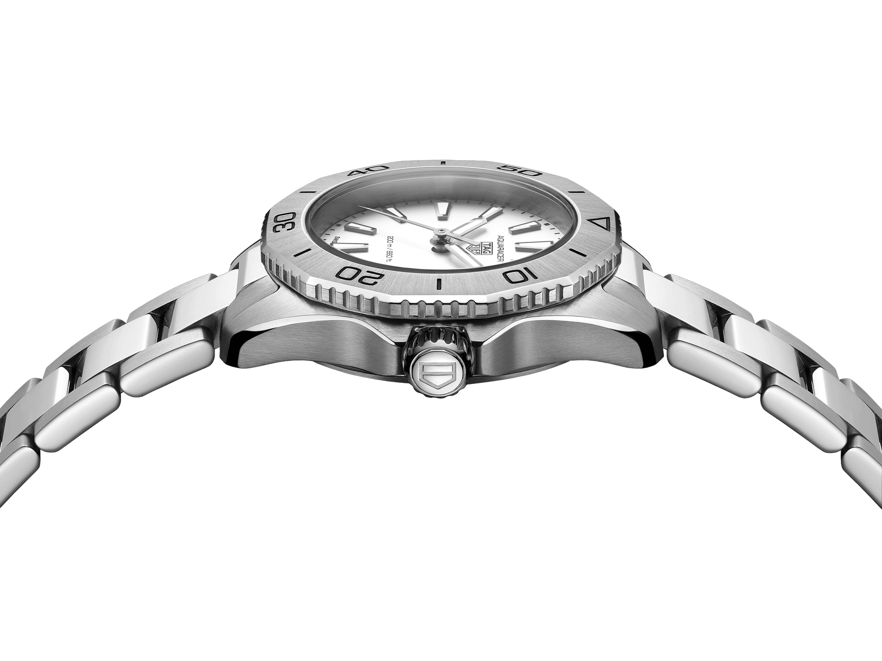  Shop Authentic Tag Heuer Aquaracer Professional 200 Quartz White Dial Silver Steel Strap Watch for Women - WBP1411.BA0622 - Luxxuri