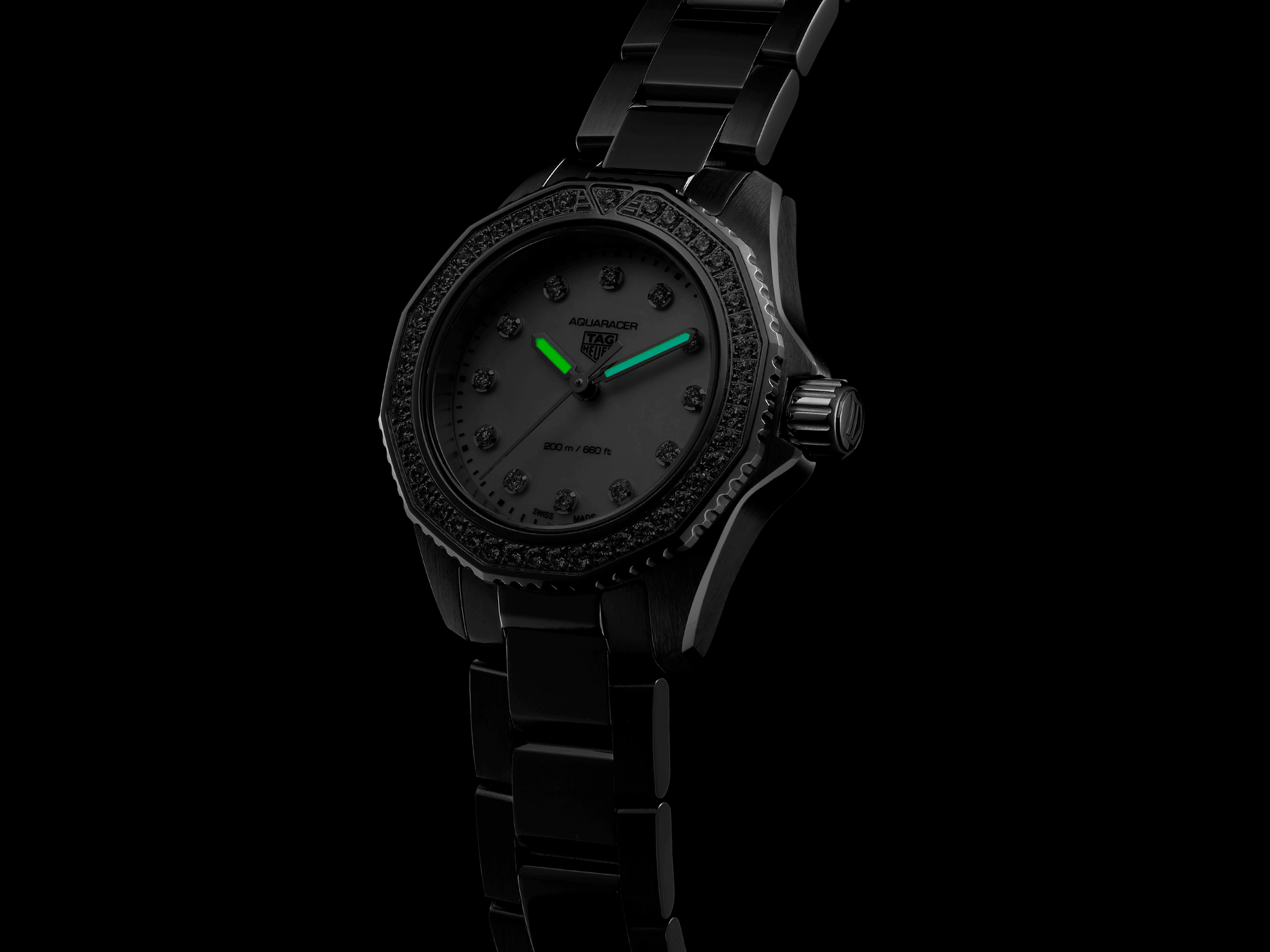  Shop Authentic Tag Heuer Aquaracer Professional 200 Quartz Diamond Mother of Pearl Dial Silver Steel Strap Watch for Women - WBP1417.BA0622 - Luxxuri