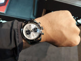  Shop Authentic Tag Heuer Autavia Chronometer Flyback Chronograph Silver Dial Black Leather Strap Watch for Men - CBE511B.FC8279 - Luxxuri