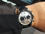  Shop Authentic Tag Heuer Autavia Chronometer Flyback Chronograph Silver Dial Black Leather Strap Watch for Men - CBE511B.FC8279 - Luxxuri