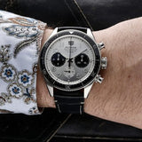  Shop Authentic Tag Heuer Autavia Chronometer Flyback Chronograph Silver Dial Black Leather Strap Watch for Men - CBE511B.FC8279 - Luxxuri