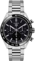 Shop Authentic Tag Heuer Carrera Automatic Chronograph Black Dial Silver Steel Strap Watch for Men - CBN2A1B.BA0643 - Luxxuri