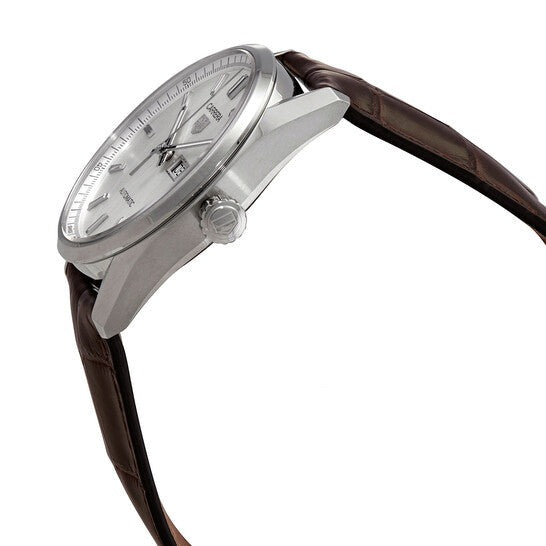  Shop Authentic Tag Heuer Carrera Day Date Silver Dial Brown Leather Strap Watch for Men - WBN2011.FC6484 - Luxxuri