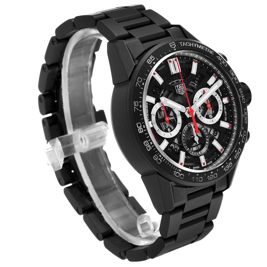 Shop Authentic Tag Heuer Carrera Automatic Chronograph Black Dial Black Steel Strap Watch for Men - CBG2090.BH0661 - Luxxuri