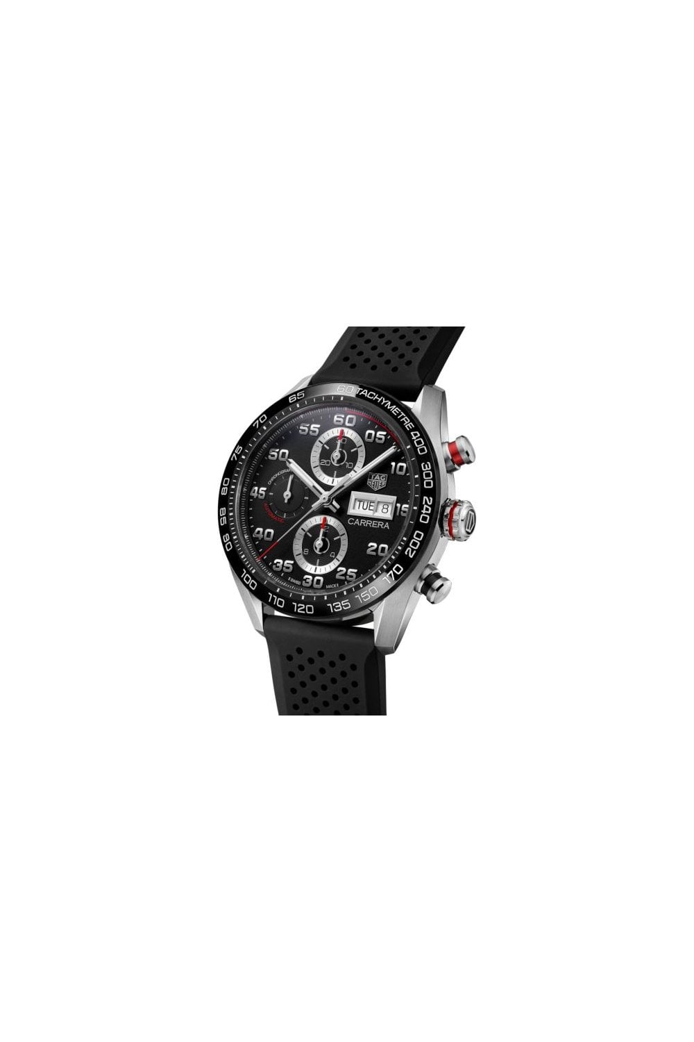  Shop Authentic Tag Heuer Carrera Chronograph Black Dial Black Rubber Strap Watch for Men - CBN2A1AA.FT6228 - Luxxuri