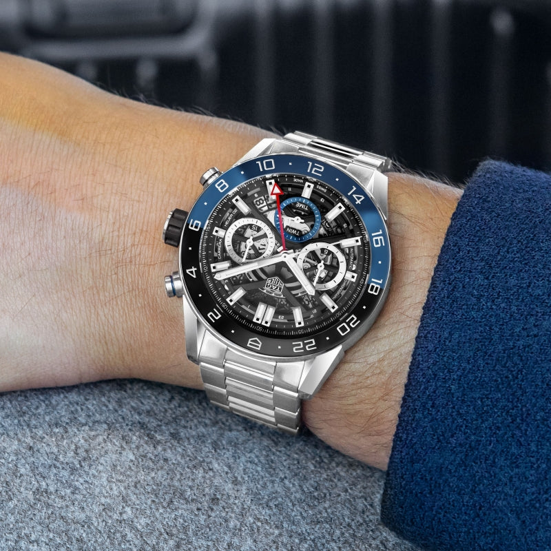  Shop Authentic Tag Heuer Carrera Chronograph Blue Dial Silver Steel Strap Watch for Men - CBG2A1Z.BA0658 - Luxxuri