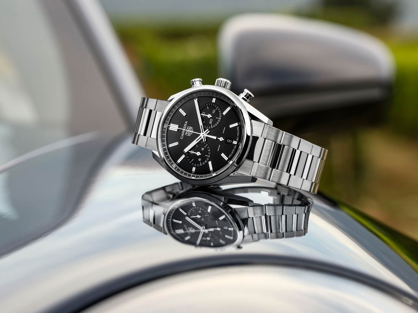  Shop Authentic Tag Heuer Carrera Chronograph Black Dial Silver Steel Strap Watch for Men - CBN2010.BA0642 - Luxxuri